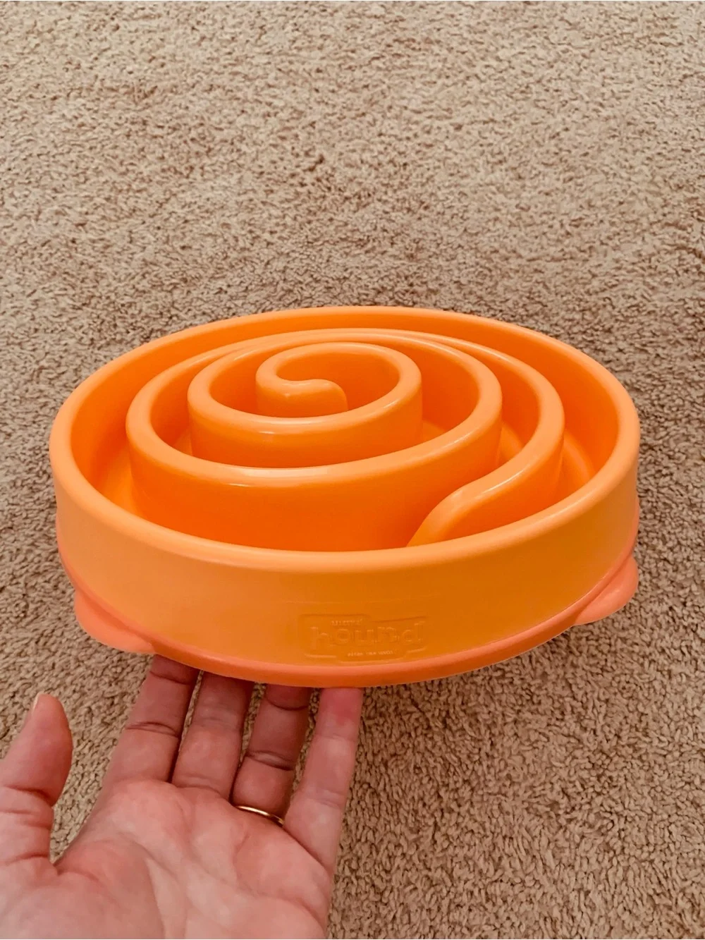 Outward Hound Fun Slow Feeder Interactive Dog Bowl, Orange, 4 cup - Picture 4 of 12